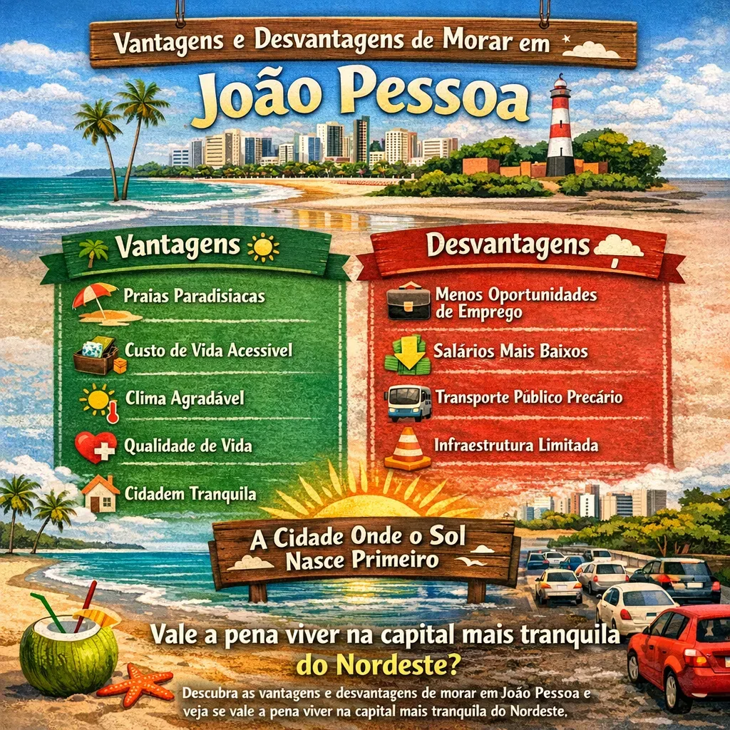 Vantagens e desvantagens de morar em João Pessoa: vale a pena viver na capital mais tranquila do Nordeste?